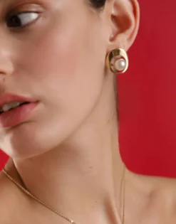 Short Earrings|Majorica Petra Earrings In Gold Steel
