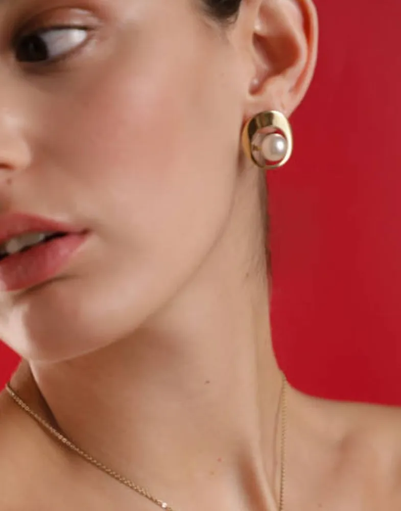 Short Earrings|Majorica Petra Earrings In Gold Steel