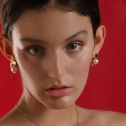 Short Earrings|Majorica Petra Earrings In Gold Steel