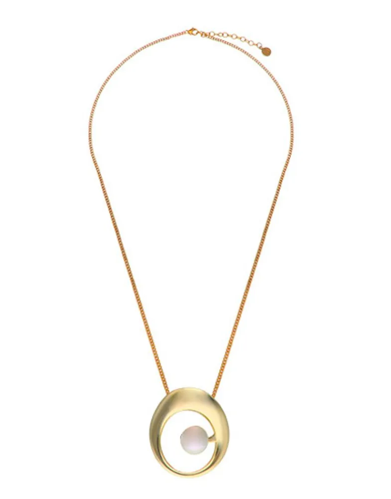 Pendants With Chain|Majorica Petra Gold Steel Necklace With Xl Pendant