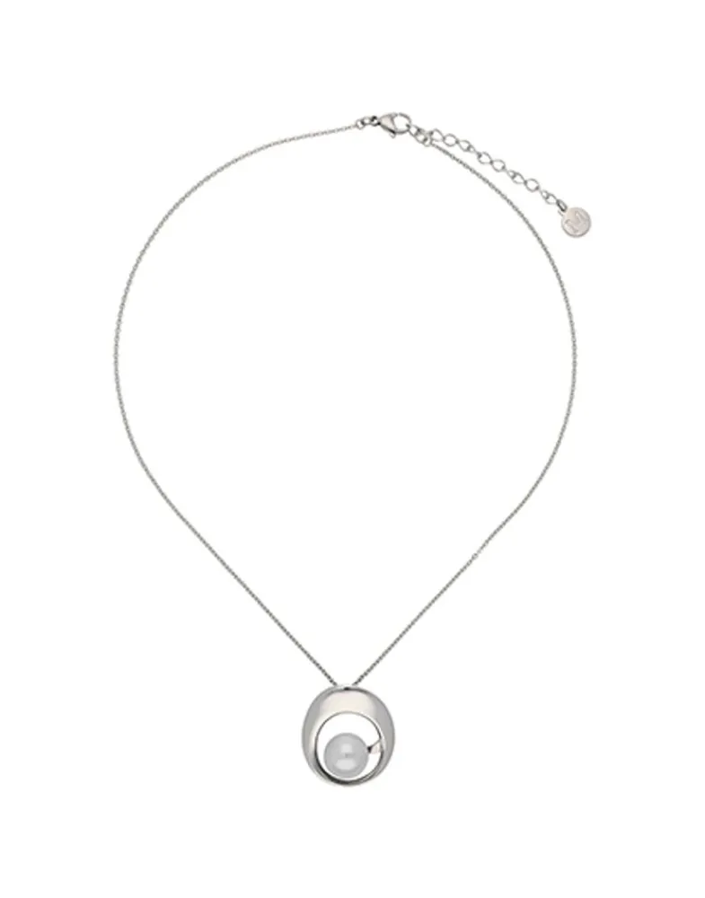 Pendants With Chain|Majorica Petra Necklace In Steel With A Round White Pearl
