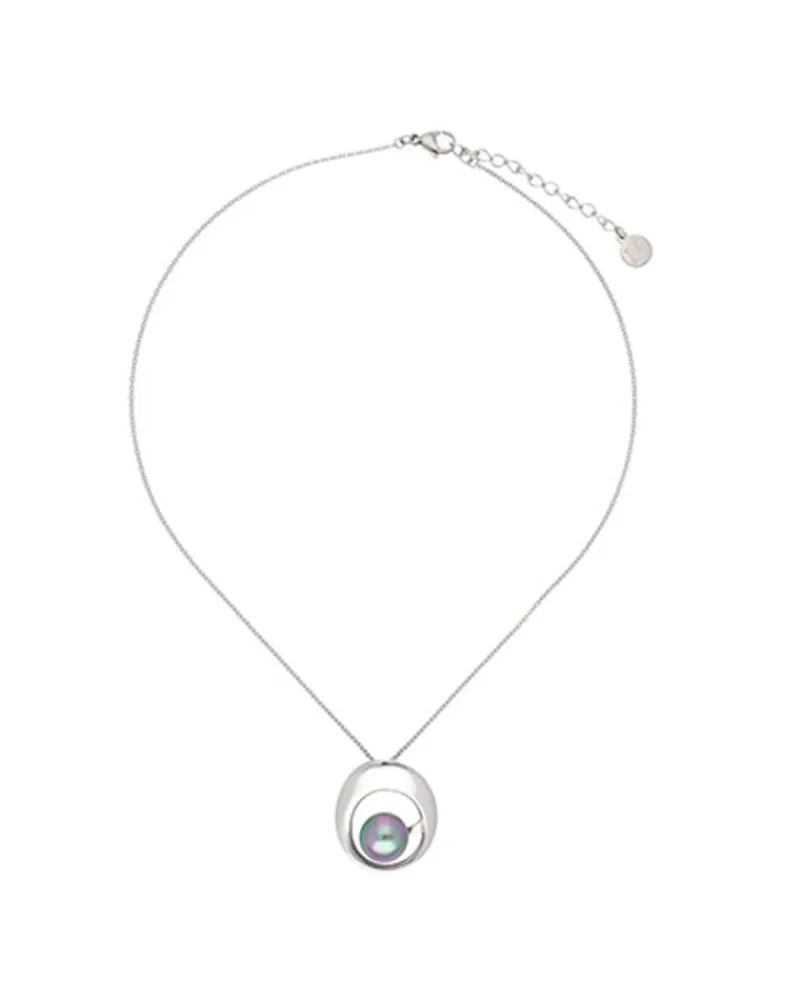 Pendants With Chain|Majorica Petra Pendant With Grey Pearl And Steel Chain