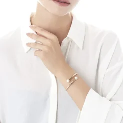 Bangle Bracelets|Majorica Pink Steel Bangle Galatea