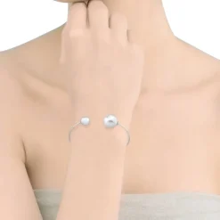 Bangle Bracelets|Majorica Rigid Bracelet Aura With White Pearl