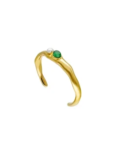 Bangle Bracelets|Majorica Rigid Feme Narrow Bracelet With Pearls And Green Agates