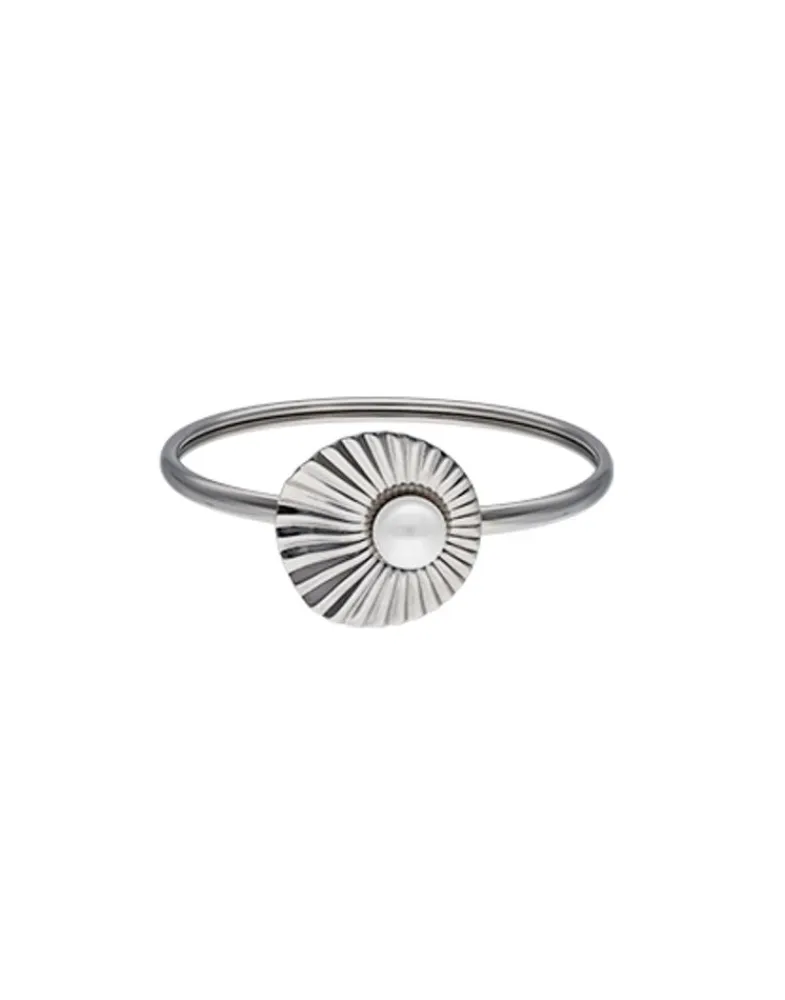 Bangle Bracelets|Majorica Rigid Le Palm Steel Bracelet With A White Pearl