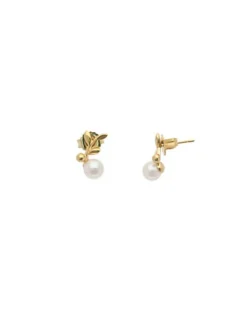 Short Earrings|Majorica Romea Short Earrings In Gold-Plated Silver And White Pearl