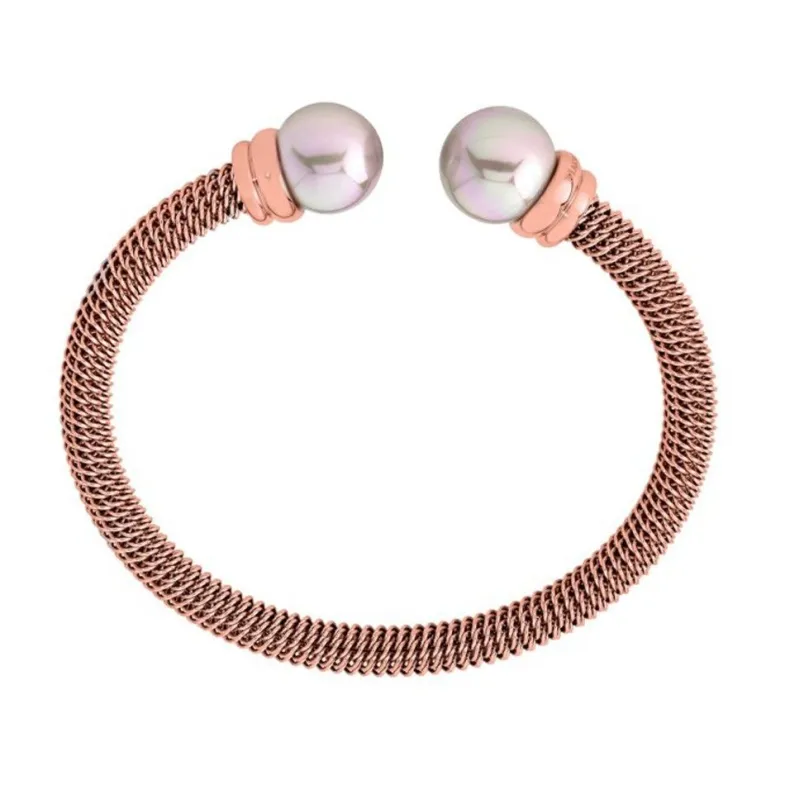 Bangle Bracelets|Majorica Rose Gold Plated Bracelet Tender Nuage Pearl