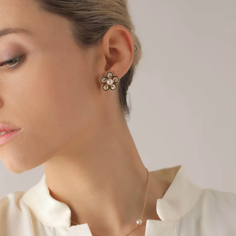 Short Earrings|Majorica Roxana Mother-Of-Pearl Stud Earrings