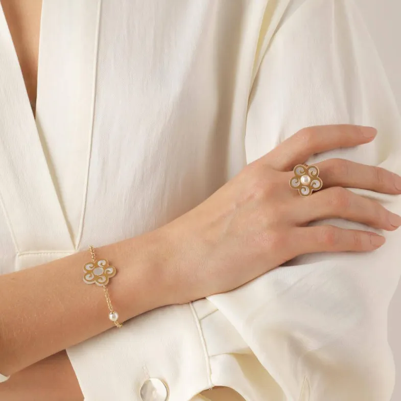 Chain Bracelets|Majorica Roxana Pearl Flower Bracelet