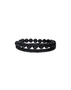 Chain Bracelets|Majorica Sailor Bracelet In Steel, Leather And Black Pearl 21Cm