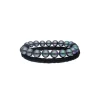 Leather Bracelets|Majorica Sailor Bracelet In Steel, Leather And Grey Pearl 22Cm