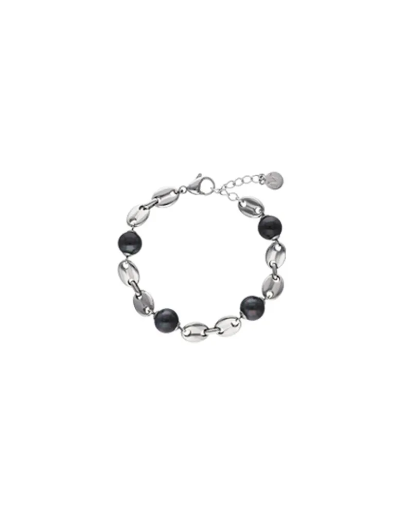 Chain Bracelets|Majorica Sailor Chain Bracelet In Steel And Black Pearls