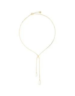 Pearl Chain Necklaces|Majorica Short Elixa Necklace With White Pear Drop Pearl
