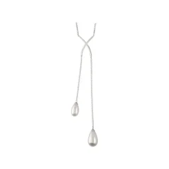 Pearl Chain Necklaces|Majorica Short Elixa Silver Necklace With White Pear Drop Pearl