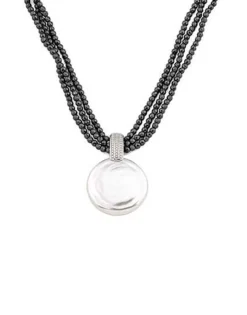 Necklaces With Stones|Majorica Short Necklace Night & Day