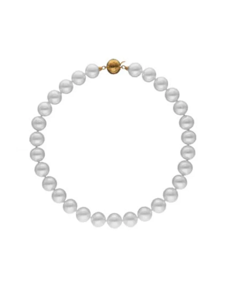 Pearl Chokers|Majorica Short Pearl Necklace Lyra Gold Plated 14Mm 45Cm