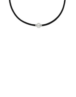 Pearl Chokers|Majorica Sifnos Adjustable Unisex Elastic Necklace Black