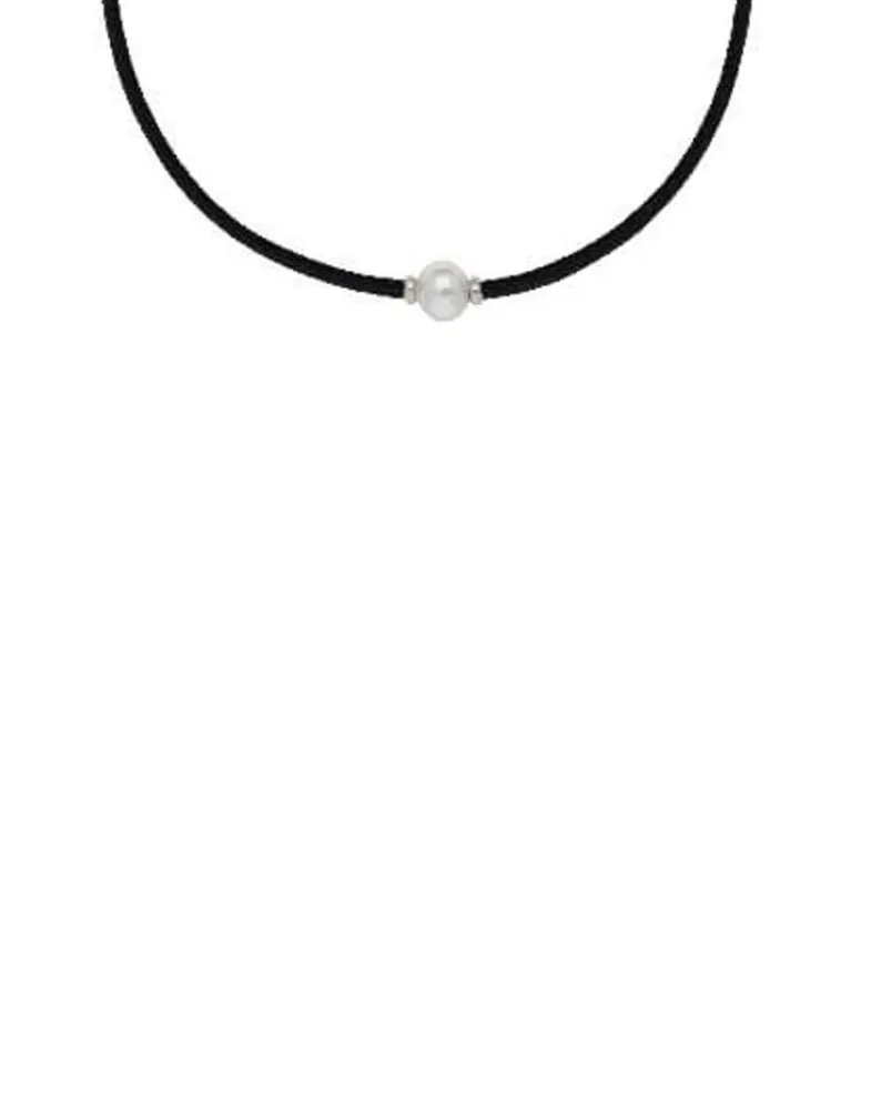 Pearl Chokers|Majorica Sifnos Adjustable Unisex Elastic Necklace Black