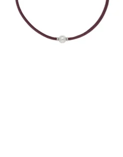 Silver Earrings|Majorica Sifnos Adjustable Unisex Elastic Necklace Magenta