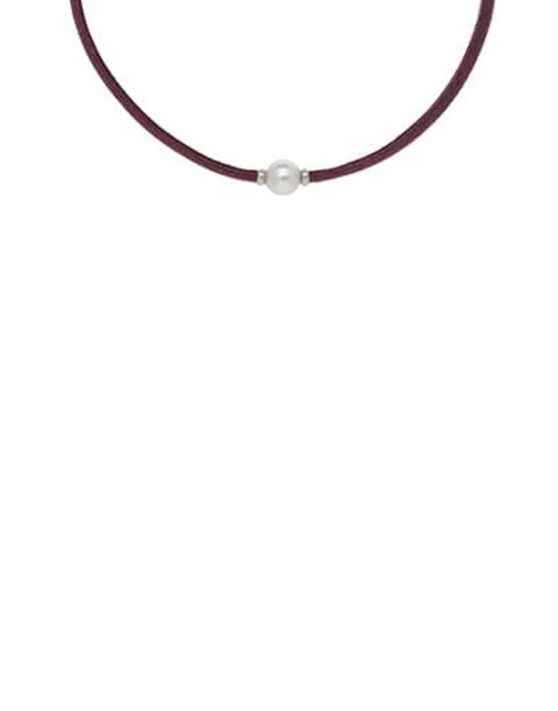 Silver Earrings|Majorica Sifnos Adjustable Unisex Elastic Necklace Magenta