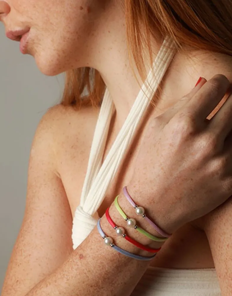 Elastic Bracelets|Majorica Sifnos Elastic Bracelet In Red With Pearl