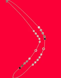 Pearl Chain Necklaces|Majorica Silver Algaida Long Multiposition Necklace With Black Murano Glass