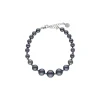 Silver Bracelets|Majorica Silver Bracelet Lyra With 6/10Mm Gray Pearls