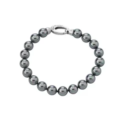 Silver Bracelets|Majorica Silver Bracelet Lyra With 8Mm Gray Pearls