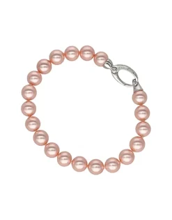 Silver Bracelets|Majorica Silver Bracelet Lyra With 8Mm Pink Pearls