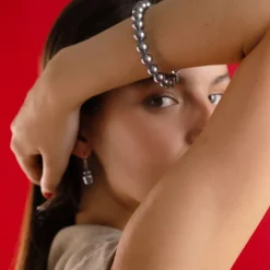 Silver Bracelets|Majorica Silver Bracelet With 10Mm Gray Pearls Lyra
