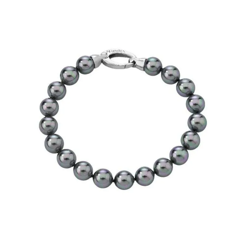 Silver Bracelets|Majorica Silver Bracelet With 10Mm Gray Pearls Lyra