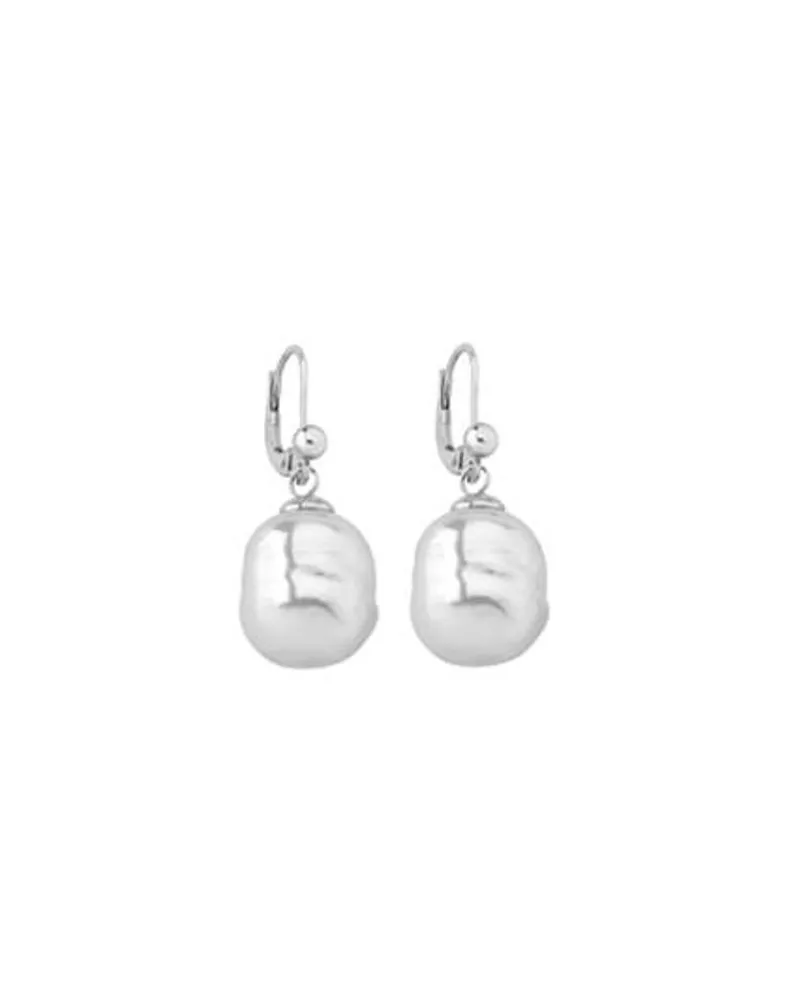 Pearl Drop Earrings|Majorica Silver Earrings Agora With 12Mm Barroque White Pearl