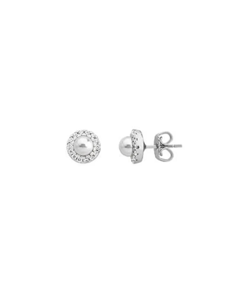Short Earrings|Majorica Silver Earrings Cometa With Round Pearl