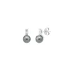 Tu & Yo Earrings|Majorica Silver Earring Selene With 8Mm Gray Pearl And Zircons