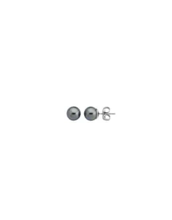 Pearl Stud Earrings|Majorica Silver Earrings Lyra With 6Mm Gray Pearl