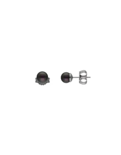 Pearl Stud Earrings|Majorica Silver Earrings Lyra With 6Mm Tahiti Pearl
