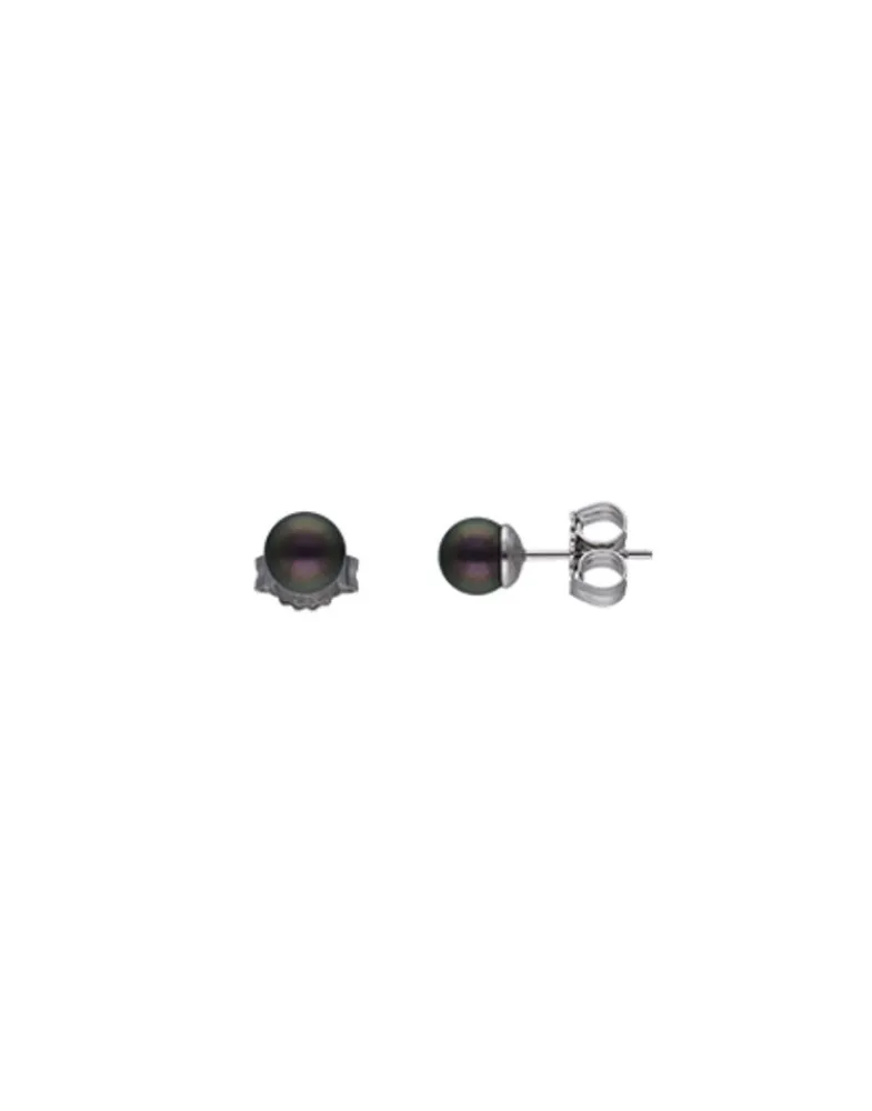 Pearl Stud Earrings|Majorica Silver Earrings Lyra With 6Mm Tahiti Pearl