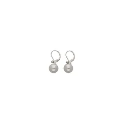 Pearl Drop Earrings|Majorica Silver Earrings Nuada With 10Mm White Pearl French Clasp