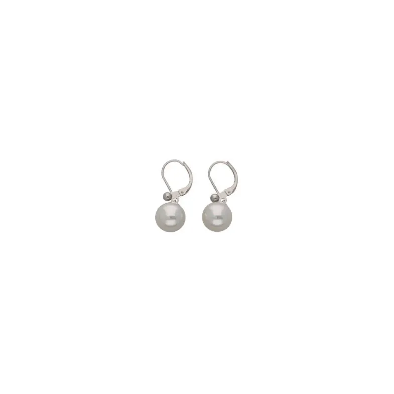 Pearl Drop Earrings|Majorica Silver Earrings Nuada With 10Mm White Pearl French Clasp