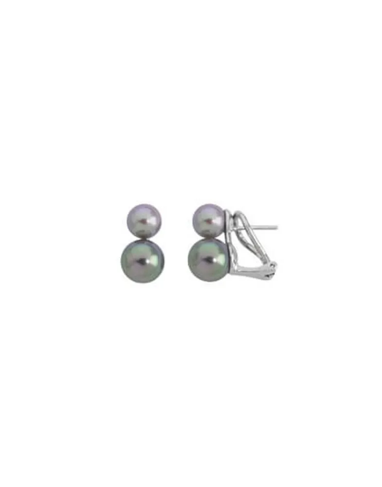 Short Earrings|Majorica Silver Earrings Nuit With 7 And 9Mm Gray And Nuage Pearls