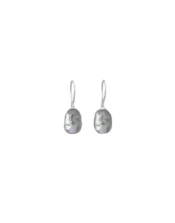 Pearl Drop Earrings|Majorica Silver Earrings Tender 8Mm Gray Baroque Pearl
