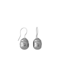 Pearl Drop Earrings|Majorica Silver Earrings Tender With 12Mm Barroque Gray Pearl