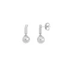 Pearl Drop Earrings|Majorica Silver Espiga Earrings With 8Mm Round White Pearl