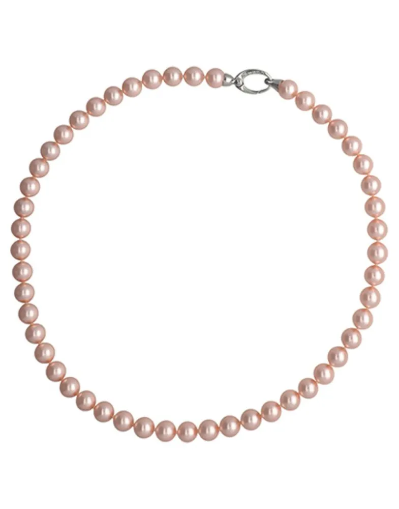 Long Pearl Necklaces|Majorica Silver Necklace Lyra 45Cm With 8Mm Pink Pearls
