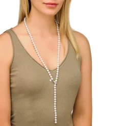 Long Pearl Necklaces|Majorica Silver Necklace Lyra 8Mm 90Cm