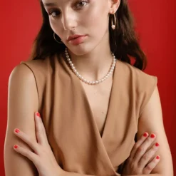 Long Pearl Necklaces|Majorica Silver Necklace Lyra 7Mm 45Cm