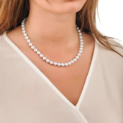 Long Pearl Necklaces|Majorica Silver Necklace Lyra 8Mm 45Cm