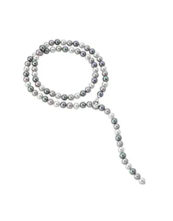 Long Pearl Necklaces|Majorica Silver Necklace Lyra 10Mm 90Cm White, Gray And Nuage