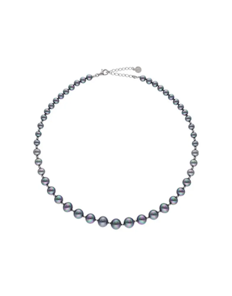 Long Pearl Necklaces|Majorica Silver Necklace Lyra 6/10Mm Gray Pearls 43Cm
